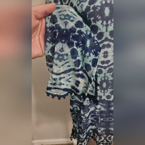 INC International Concepts BEACH Boho Printed Sheer Tassel Coverup. Size L NWT - Picture 5 of 10